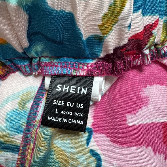 NWOT! SHEIN Colorful Floral Skirt Set with Bandeau - Picture 2 of 4